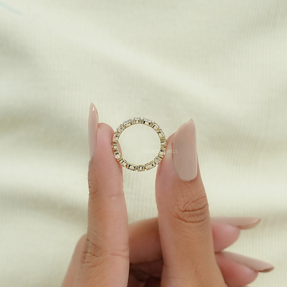 Oval And Round Diamond Eternity Band Ring