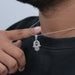 Sapphire And Lab Diamond Round Cut Hamsa Hand Men's Pendant Necklaces