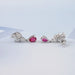 Ruby Pear And Diamond Drop Earrings