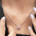Pink Round Cut Diamond Halo Pendant Necklaces