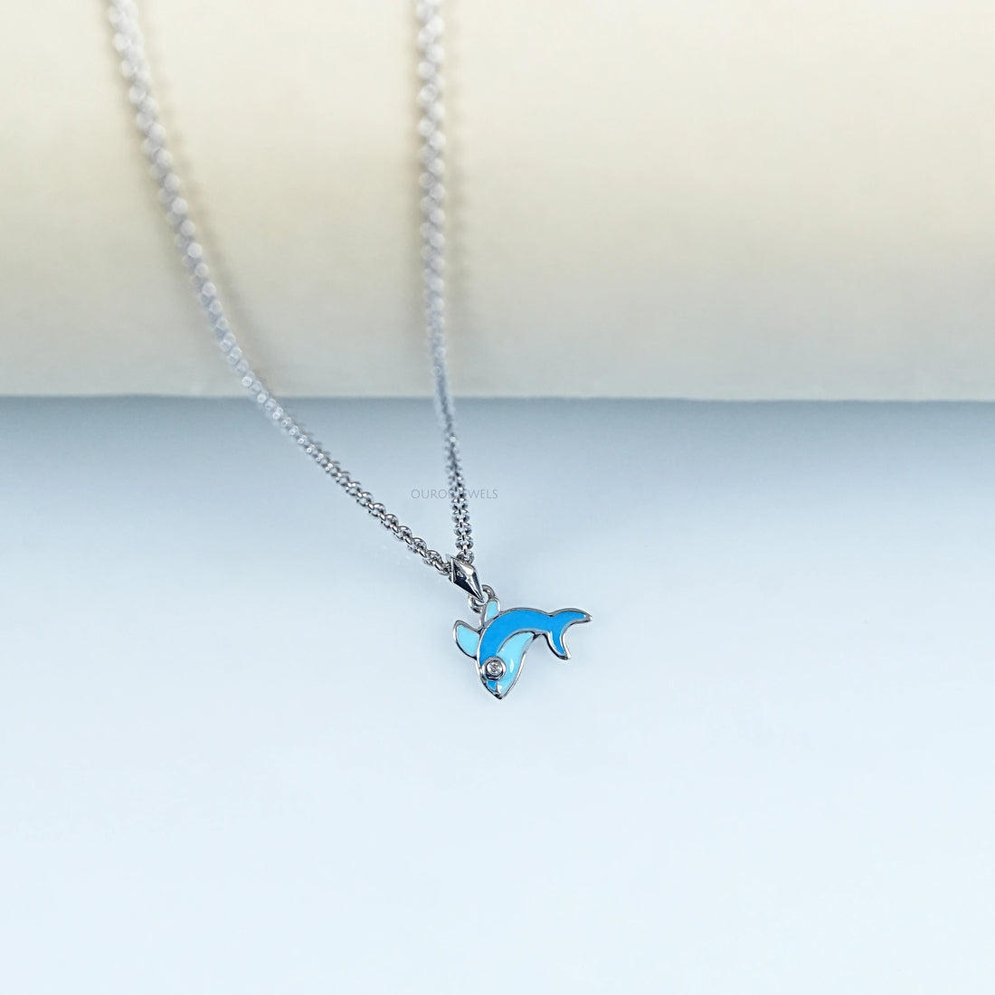 Blue Enamel Dolphin Charm Kids Pendant