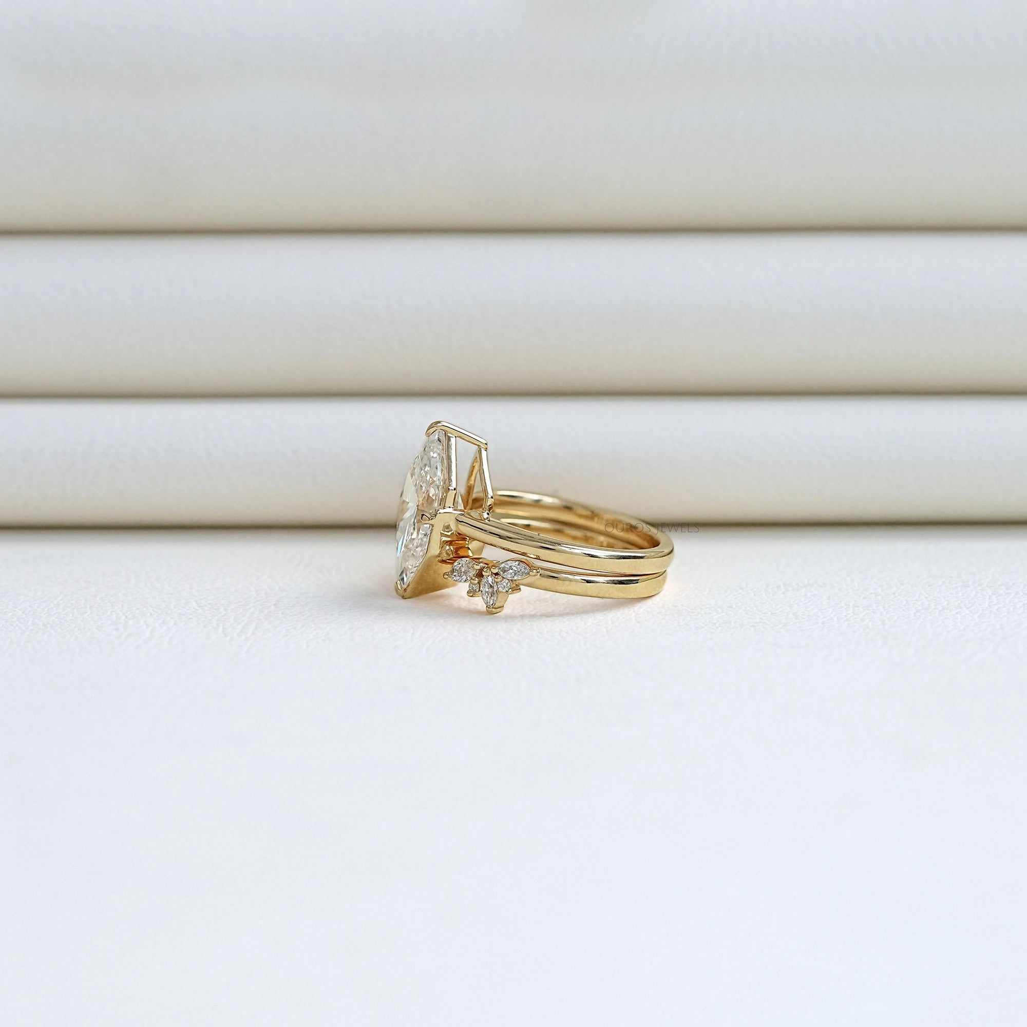 Dutch Marquise Shape Lab Diamond Ring Set Rings