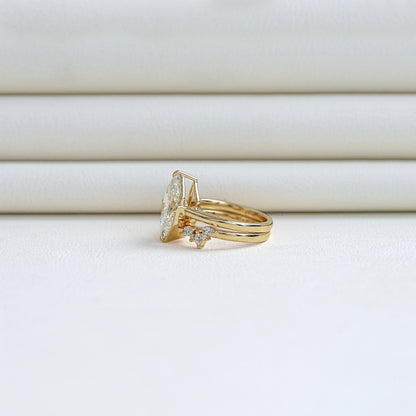 Dutch Marquise Shape Lab Diamond Ring Set Rings