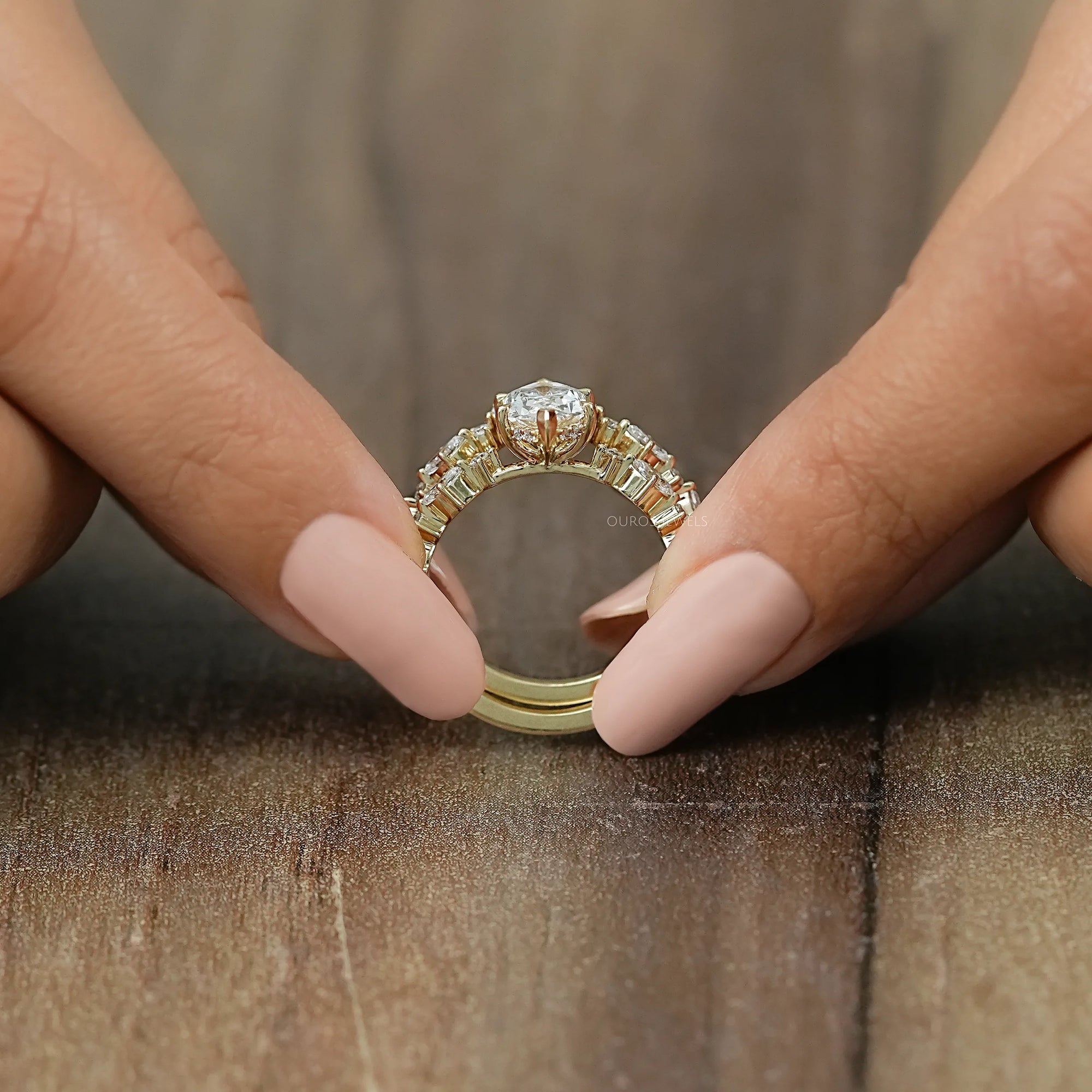 Dutch Marquise Lab Diamond Bridal Ring Set