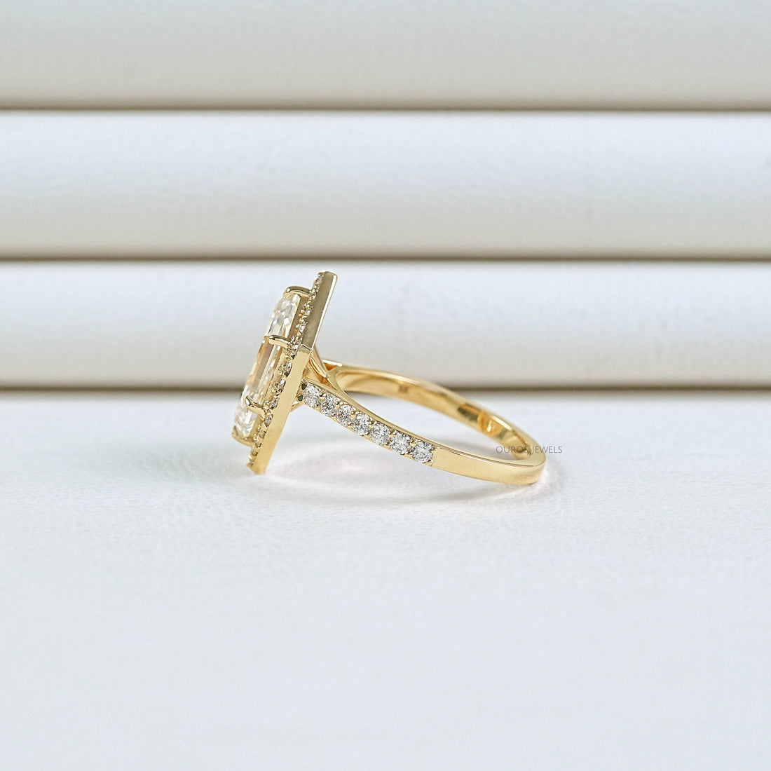 Step Cut Dutch Marquise Diamond Halo Accent Ring (Copy) Ring
