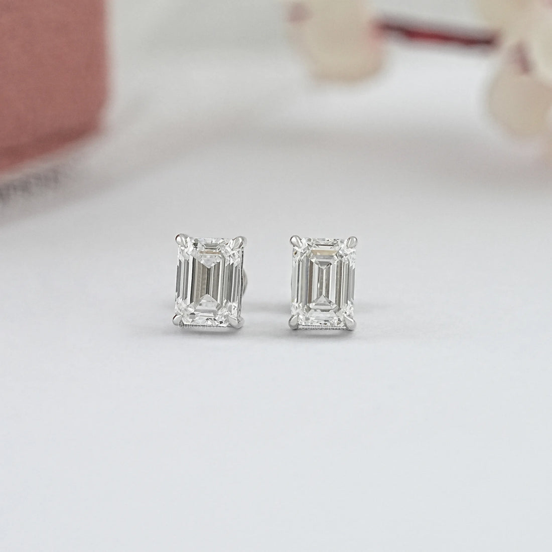 Emerald Cut Lab Grown Diamond Stud Earrings Earring