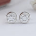 Old European Round Diamond Bezel Set Stud Earrings Earrings