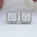Lab Princess Diamond Halo Stud Earrings Earring