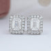Emerald Lab Diamond Halo Stud Earrings Earring