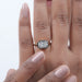 East West Cushion Diamond Black Coating Solitaire Ring