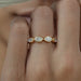 East West Marquise Diamond Bezel Set Half Eternity Band Ring