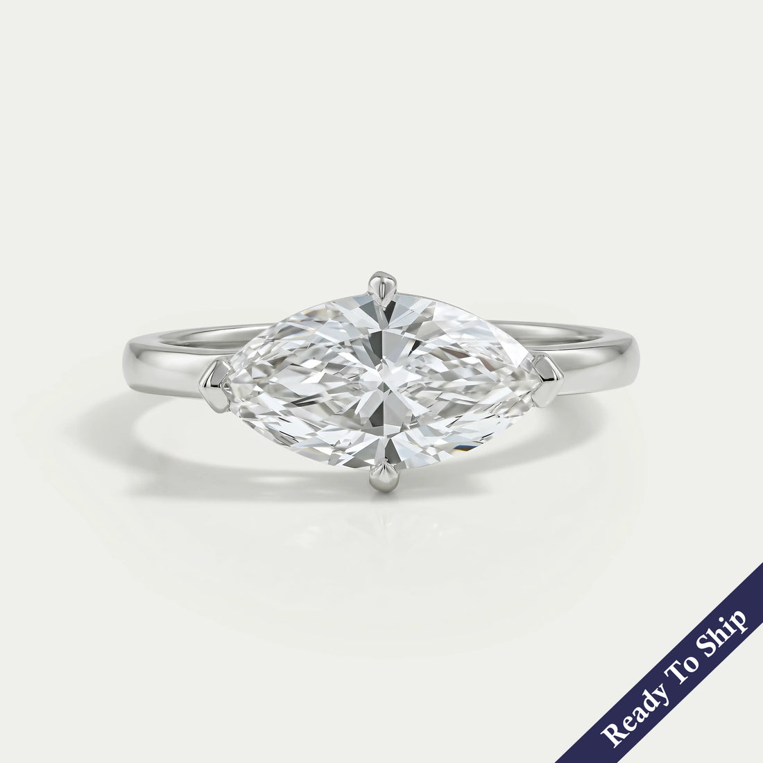 East West Marquise Diamond Solitaire Ring Ring