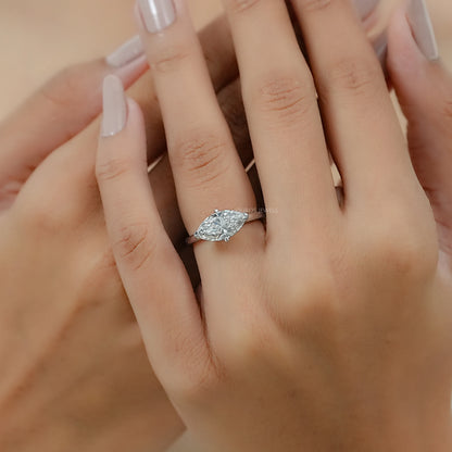 East West Marquise Diamond Solitaire Ring Ring
