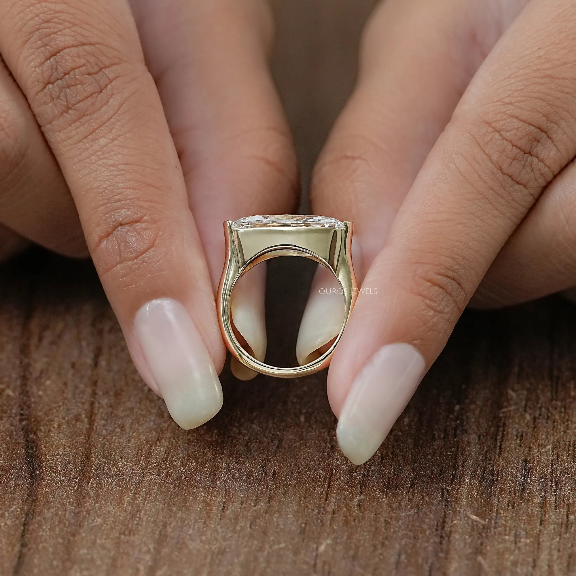 East West Moval Cut Diamond Engagement Ring Ring