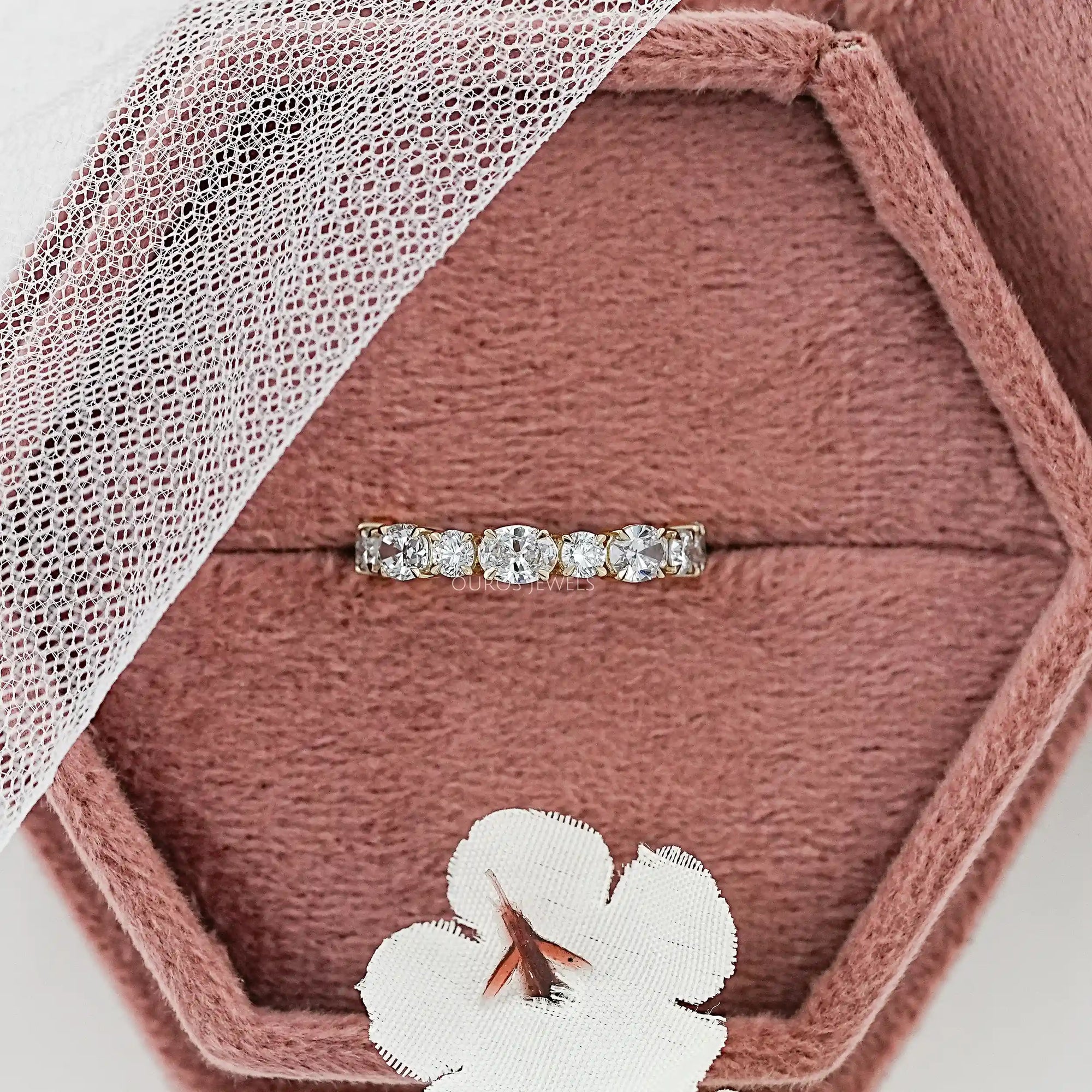 Oval And Round Diamond Eternity Band Ring