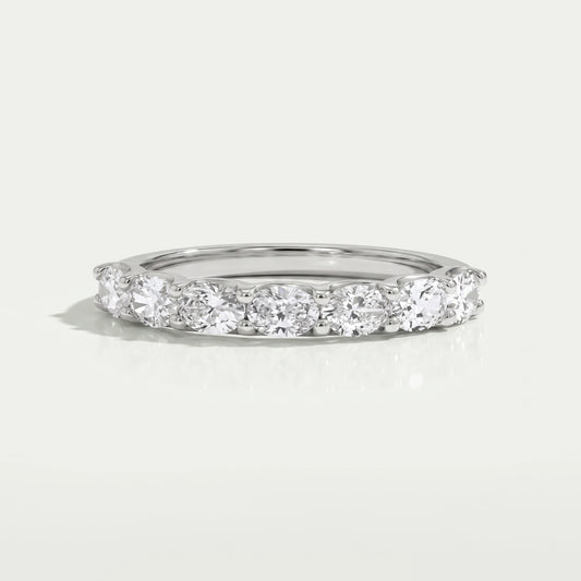 East West Oval Cut Lab Grown Diamond Wedding Band Rings
