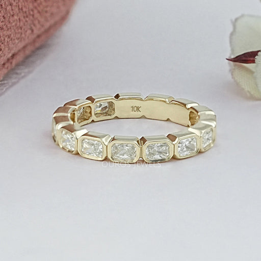 East West Radiant Lab Diamond Bezel Set Wedding Band