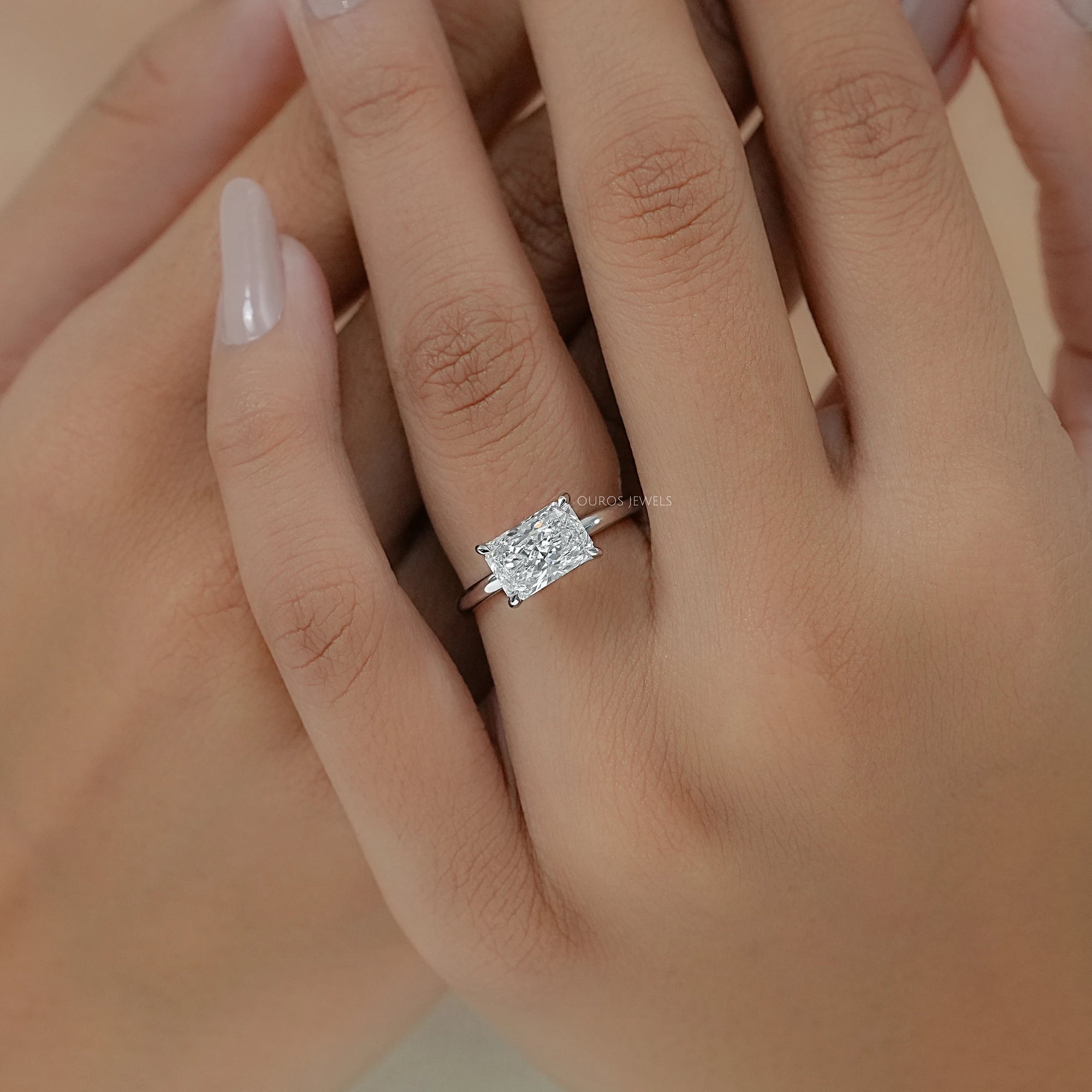 East West Radiant Lab Diamond Solitaire Ring