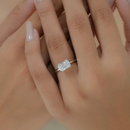 East West Radiant Lab Diamond Solitaire Ring