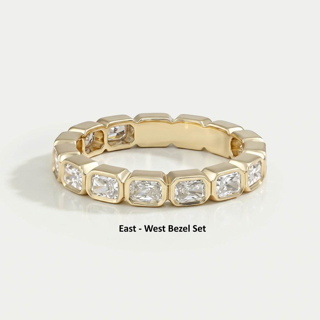 Radiant Lab Diamond Bezel Set Wedding Band
