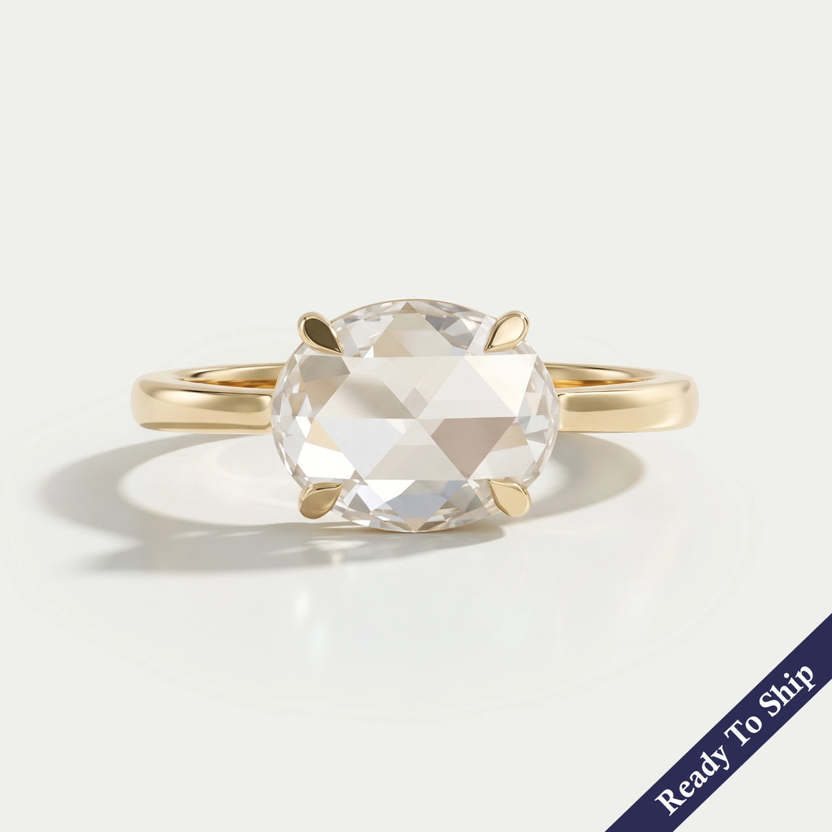 Verlobungsring mit Diamanten im Rosenschliff (rund und birnenförmig)