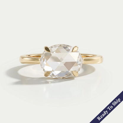Verlobungsring mit Diamanten im Rosenschliff (rund und birnenförmig)