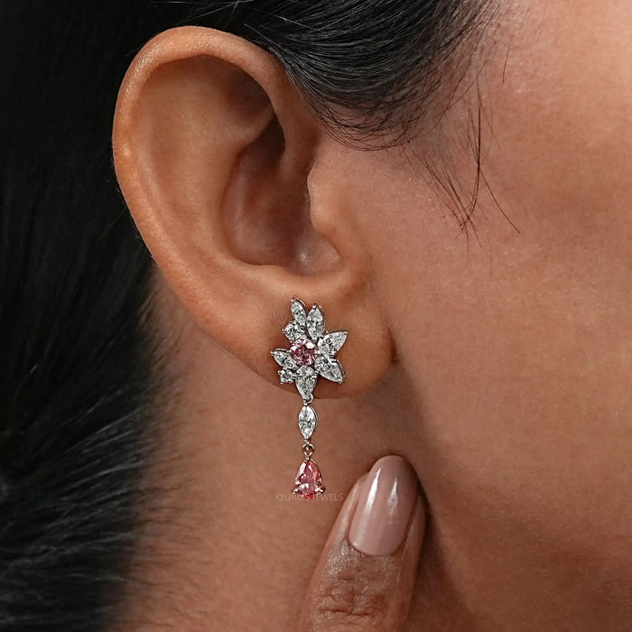 Multi Shape Lab Diamond Cluster Earrings Earrings