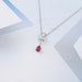 Pear Cut Ruby Drop Necklace Necklaces