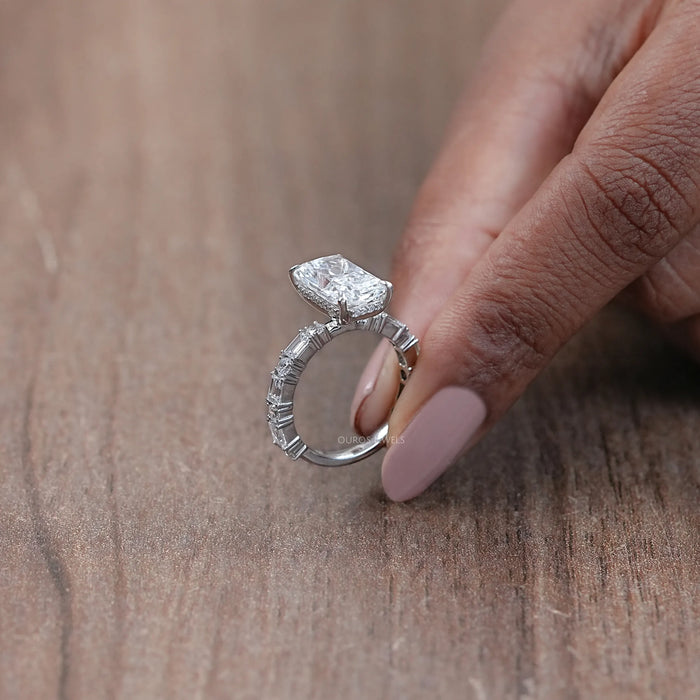 Radiant Cut Lab Diamond Engagement Ring Ring