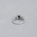 Black Emerald Cut Accent Diamond Engagement Ring Rings