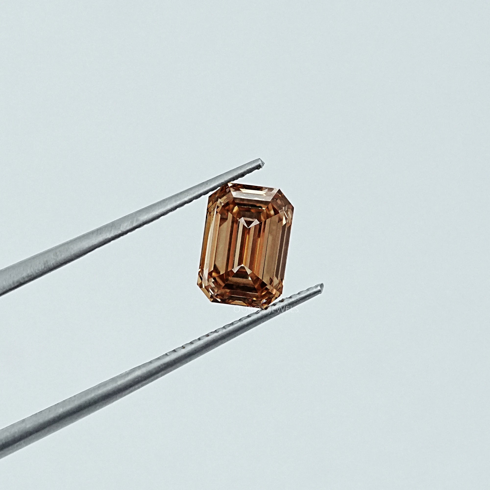 Champagne Emerald Cut Lab Grown Loose Diamond Loose