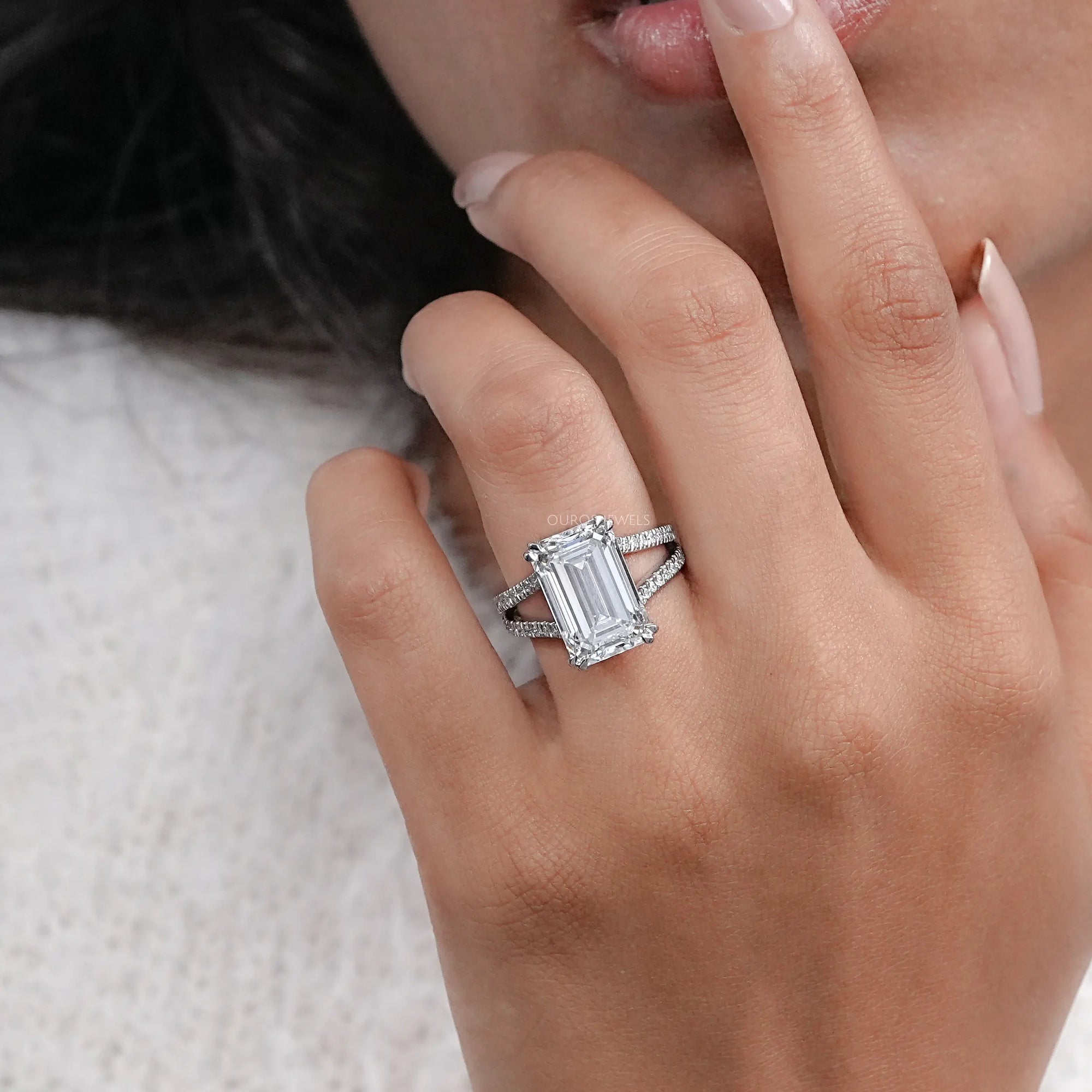 Emerald Cut Diamond Engagement Ring - Beyonce Edition