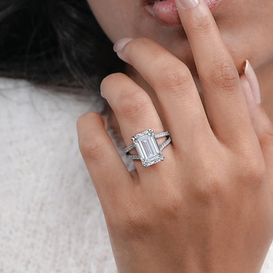 Emerald Cut Diamond Engagement Ring - Beyonce Edition