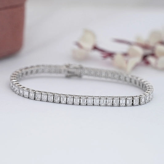 Emerald Lab Grown Diamond Tennis Bracelet Bracelet