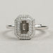 Olive Emerald Cut Double Halo Lab Diamond Ring