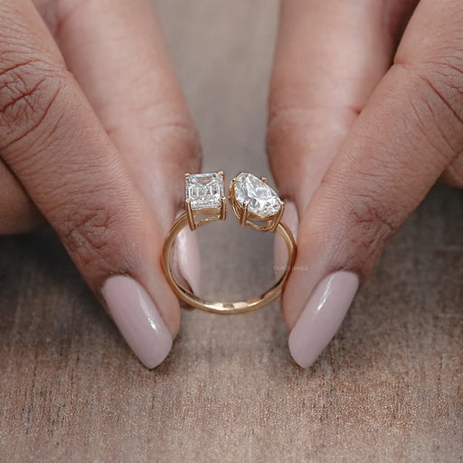 Toi Et Moi Emerald Diamond Engagement Ring Ring