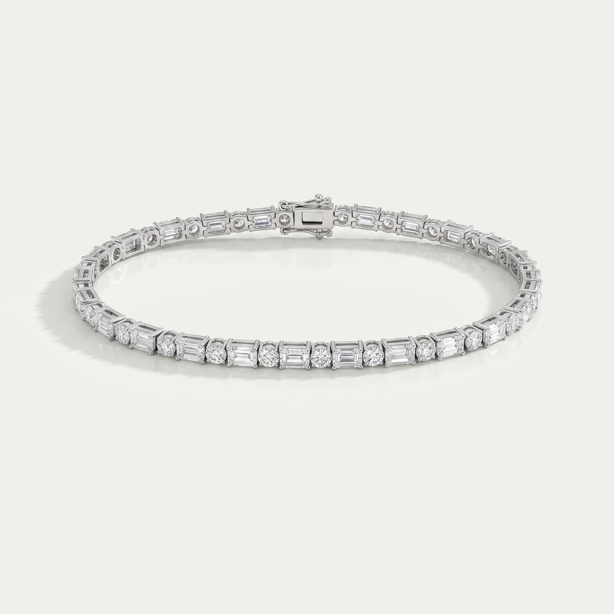 Emerald And Round Lab Diamond Tennis Bracelet Bracelet