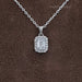 Emerald Cut Lab Grown Diamond Halo Pendant Necklaces