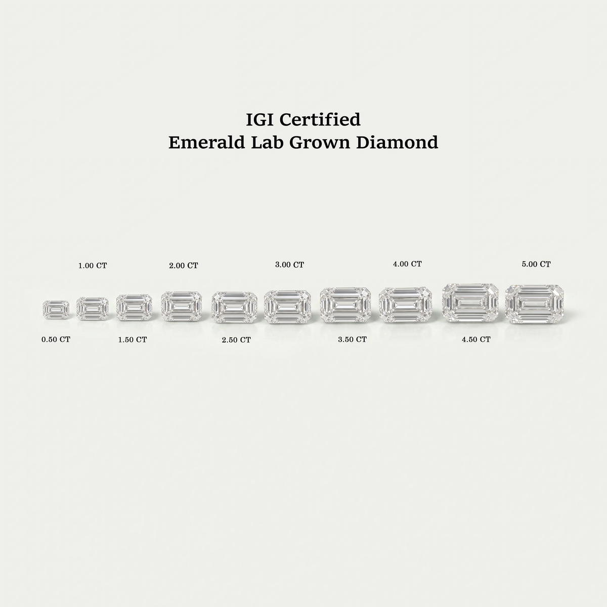 Certified Emerald Cut Lab Grown Diamond Loose