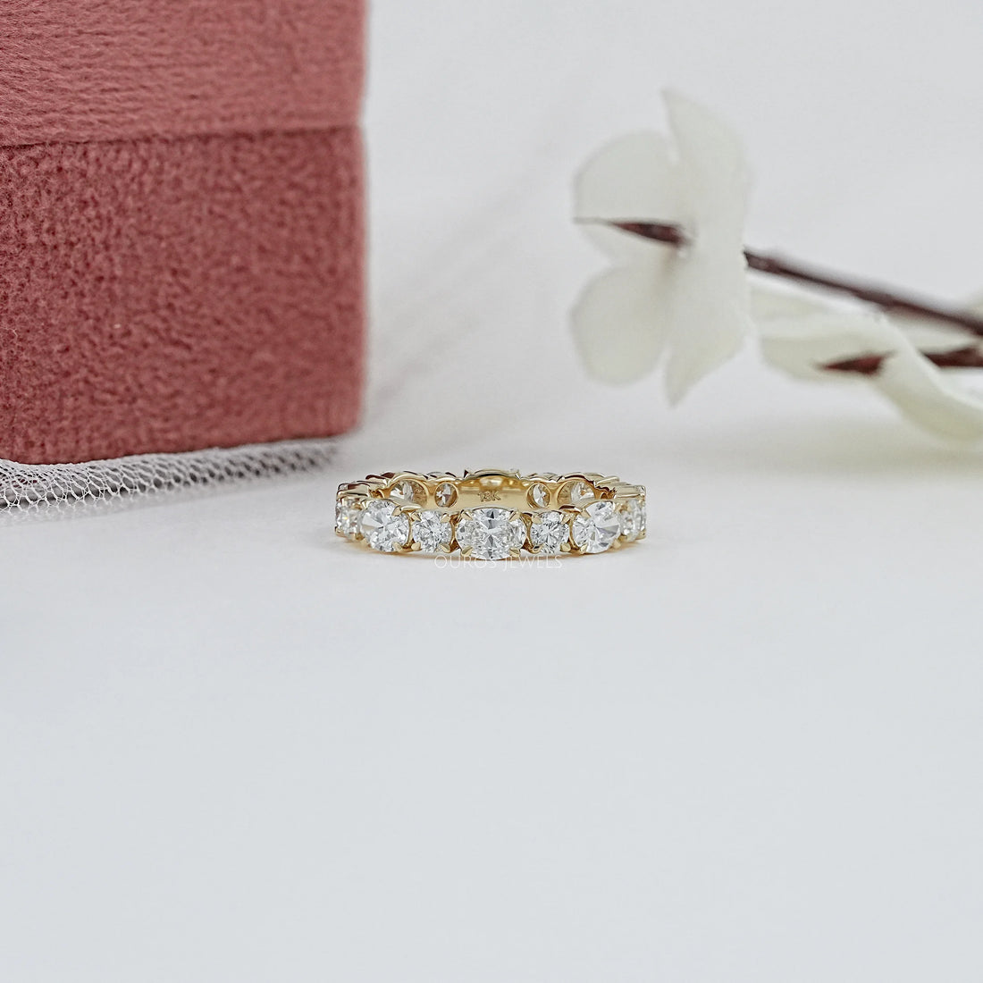 Oval And Round Diamond Eternity Band Ring