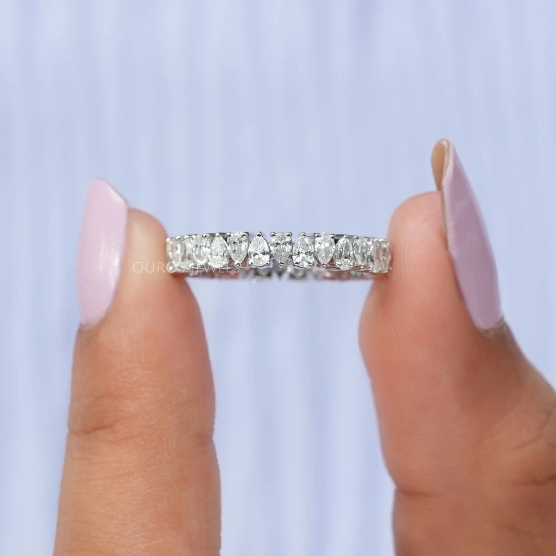 Pear Cut Full Eternity Wedding Band