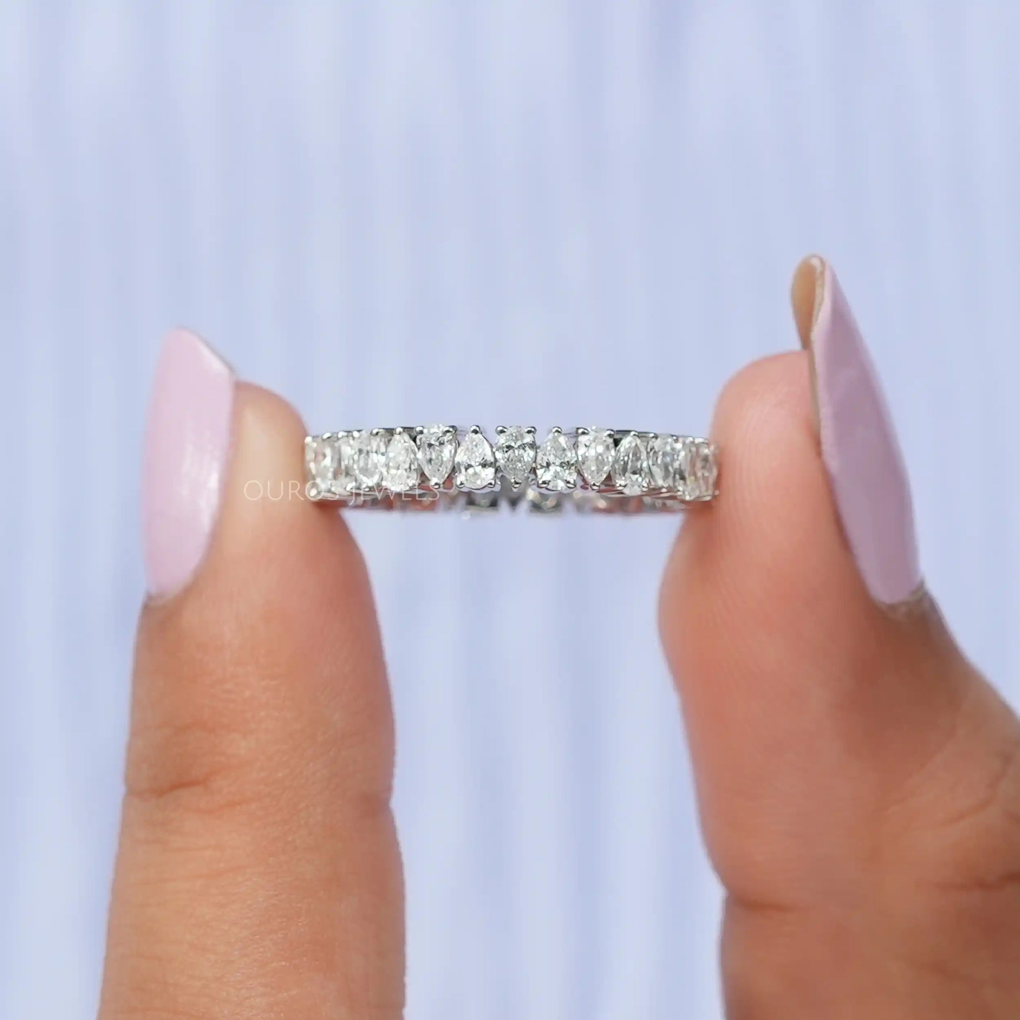 Pear Cut Full Eternity Wedding Band