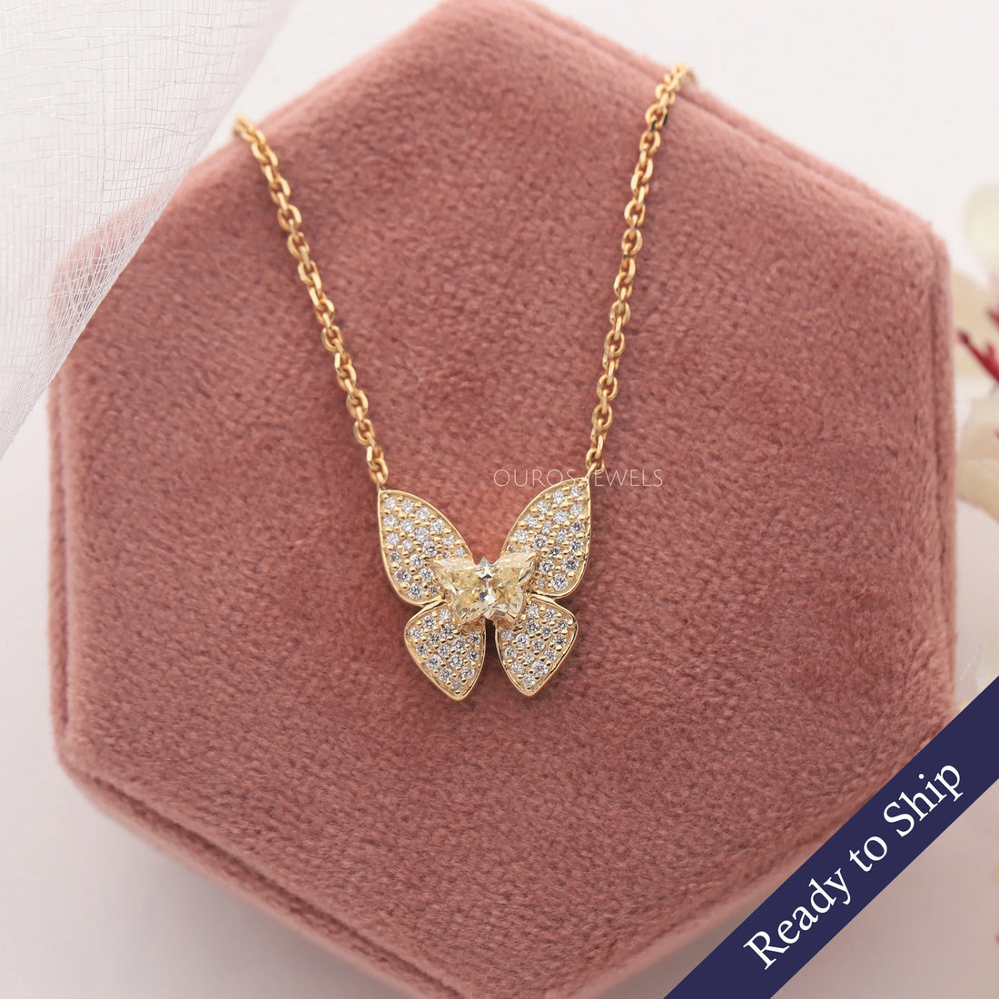Butterfly Cut Lab Grown Diamond Necklace