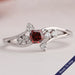 Red Cushion Cut Cluster Diamond Ring