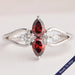 Fancy Red Pear Cluster Diamond Dainty Ring