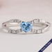 Blue Heart Diamond Split Shank Ring