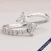 Heart Diamond Bypass Set Dainty Ring
