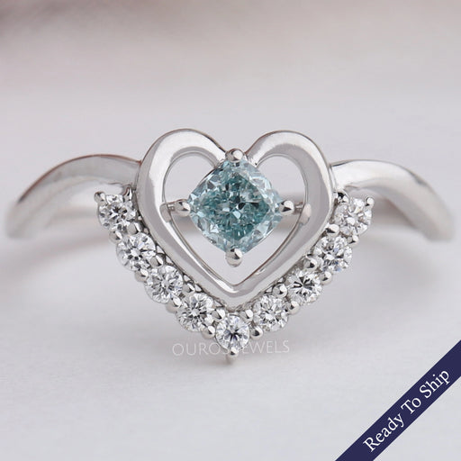 Heart Shape Cushion Diamond Dainty Ring