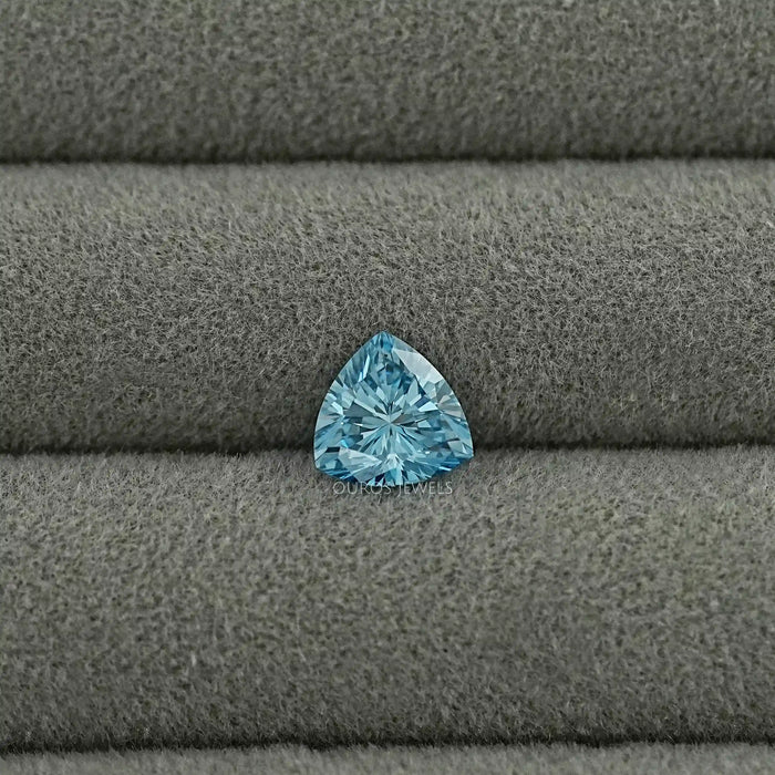 Fancy Vivid Blue Trillion Cut Lab Grown Diamond Loose