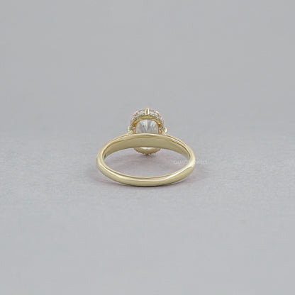 Fancy Intense Pink Cushion Cut Hidden Halo Ring